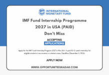 IMF Fund Internship Program 2027 in USA (PAID) IMF Fund Internship Program 2027
