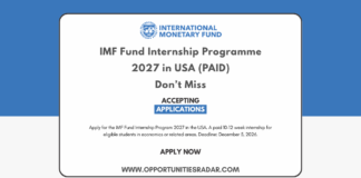 IMF Fund Internship Program 2027