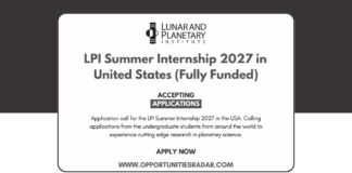 LPI Summer Internship 2027 in USA