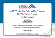 MOPGA Visiting Fellowship Program 2027 in France – Fully Funded MOGPA Visiting Fellowship Program 2027