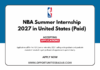 NBA Summer Internship 2027 in United States
