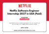 Netflix Software Engineer Internship 2027