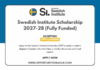 Swedish Institute Scholarship 2027-28 (Fully Funded)