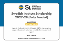 Swedish Institute Scholarship 2027-28 (Fully Funded) Swedish Institute Scholarship 2027-28 (Fully Funded)