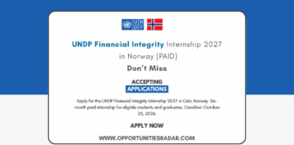 UNDP Financial Integrity Internship 2027