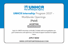 UNHCR Internships 2027 – Worldwide Openings (Paid) UNHCR Internships 2027