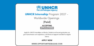 UNHCR Internships 2027