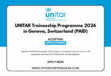 UNITAR Traineeship Programme 2026
