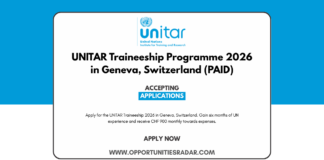 UNITAR Traineeship Programme 2026