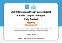 UNU International Youth Summit 2026 in Malaysia (Fully Funded) UNU International Youth Summit 2026