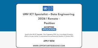 UNV ICT Specialist – Data Engineering 2026