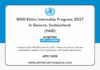 WHO Ethics Internship 2027 in Geneva