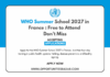 WHO Summer School 2027