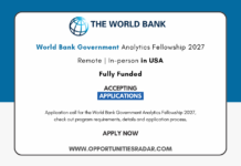 World Bank Government Analytics Fellowship 2027 – Fully Funded World Bank Government Analytics Fellowship 2027